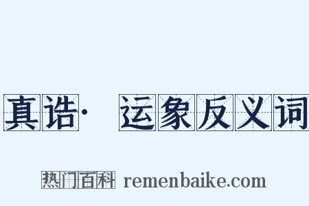 真诰·运象反义词是什么意思的图片